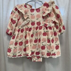 Wild Wawa Adorable Apple Print Kids Dress